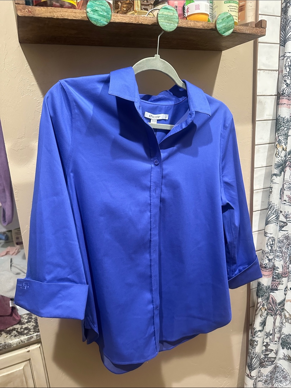 Chico's Cobalt Blue Button-Front Shirt